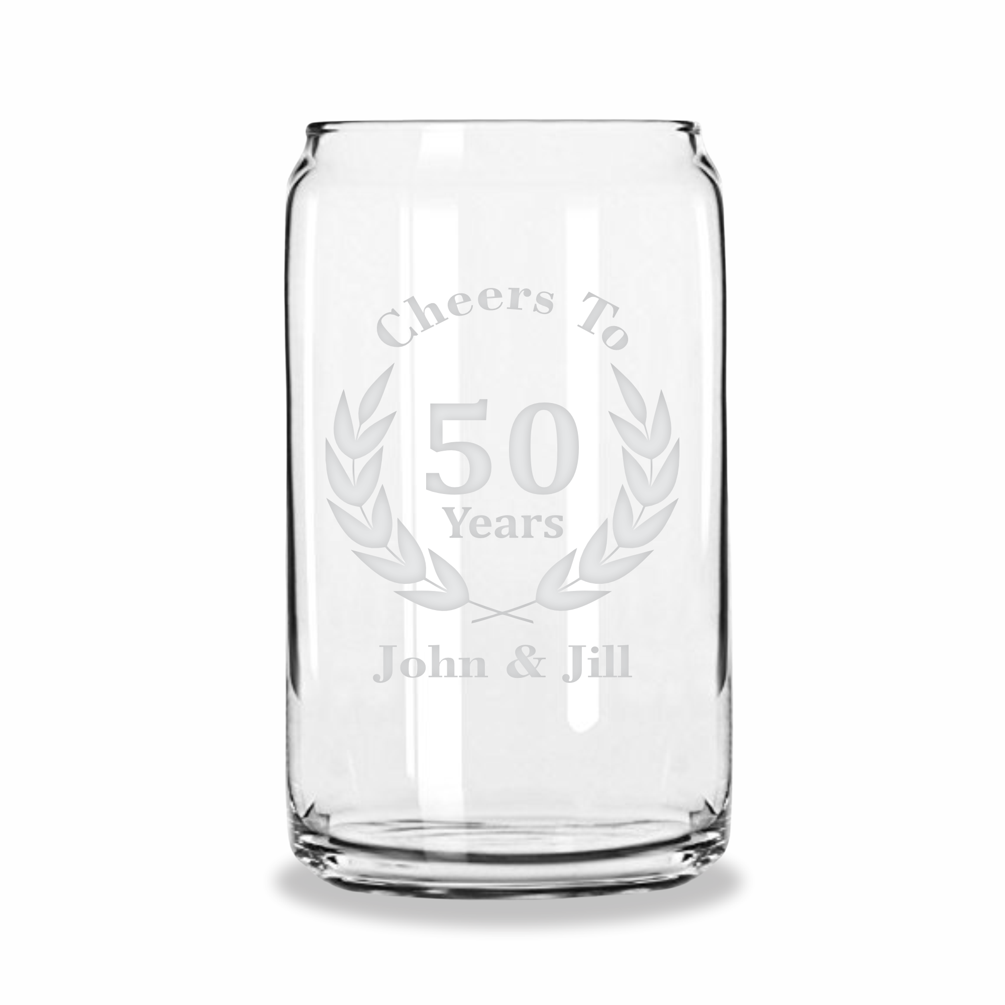 Cheers to Years | Personalized 16oz Beer Can Glass